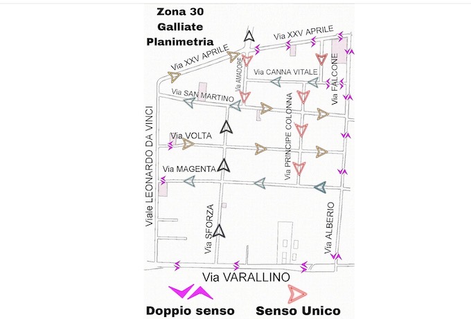 galliate zona 30 planimetria foto